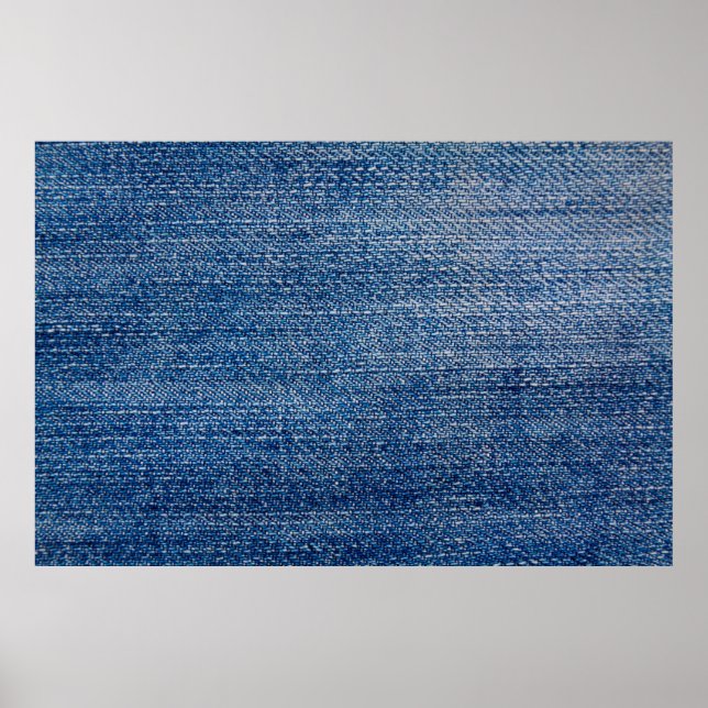 Poster Jeans Estrutura de densidade do tecido azul (Frente)