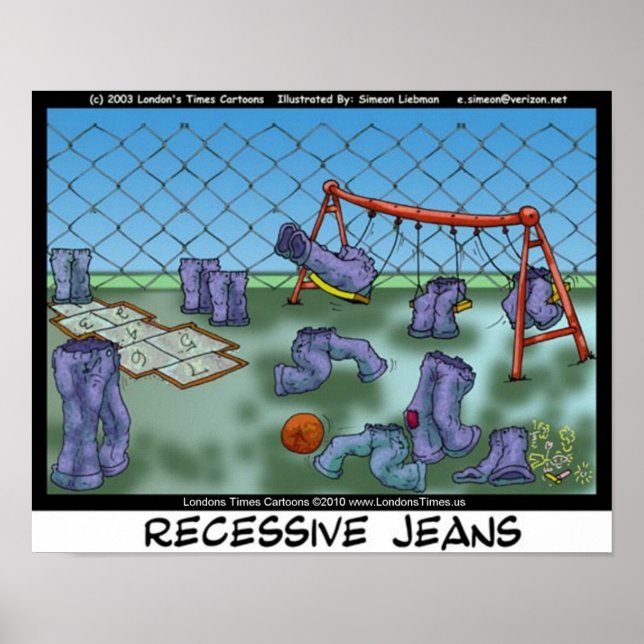 Poster Jeans Recessivos Telas de Arte Coletivas Engraçada (Frente)