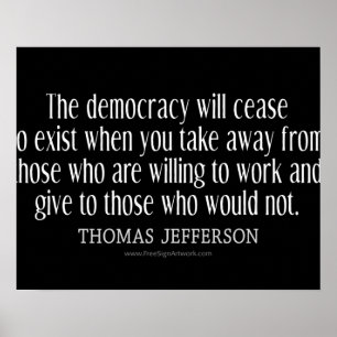 Pôster Jefferson Cita Democracia