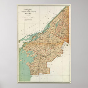 Poster Jefferson, condados de St Lawrence