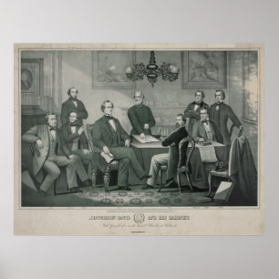 Poster Jefferson Davis e o gabinete em Richmond Capitol
