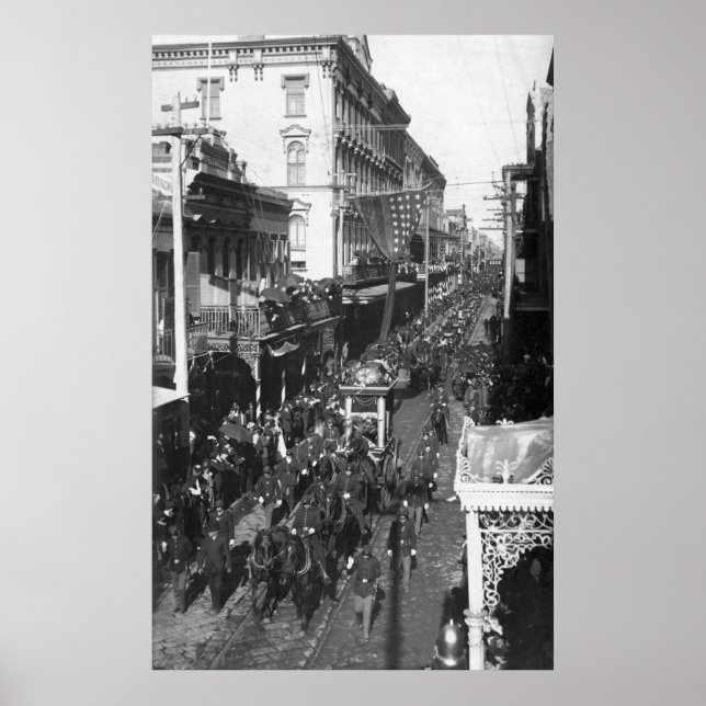 Pôster Jefferson Davis Funeral em Nova Orleans: 1908 (Frente)