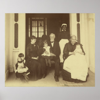 Poster Jefferson Davis & Three Generations por E. Wilson