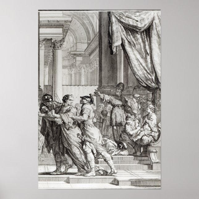 Poster Jehoiada, Alto Padre de Jerusalém Proclamando (Frente)