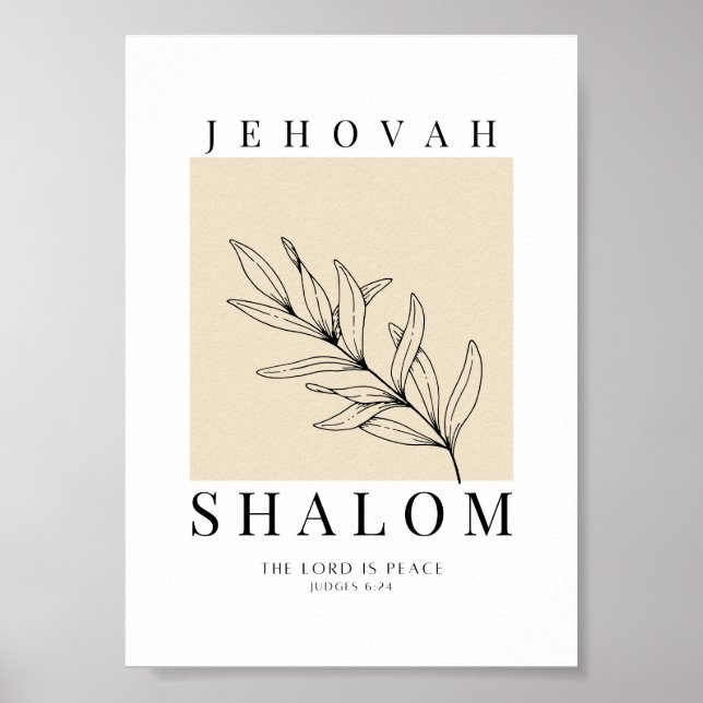 Poster Jehovah Shalom Imprimível (Frente)