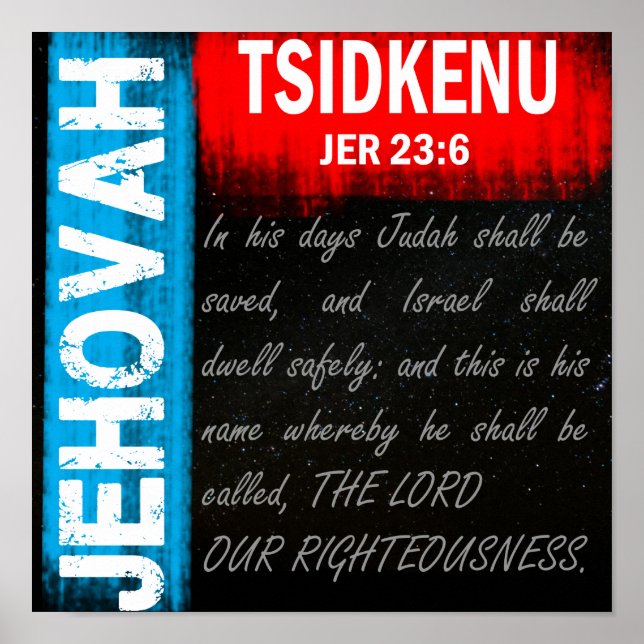 Poster Jehovah Tsidkenu - O Senhor Nossa Rigidez (Frente)