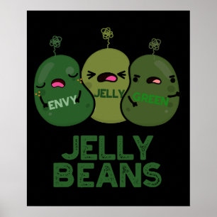 Poster Jelly Beans Engraçado Doces Enjoados Pun Dark BG