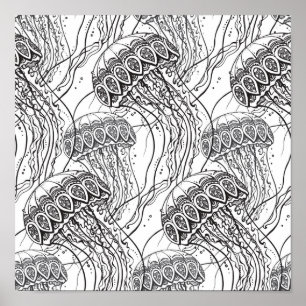 Pôster Jelly Fish Doodle 2
