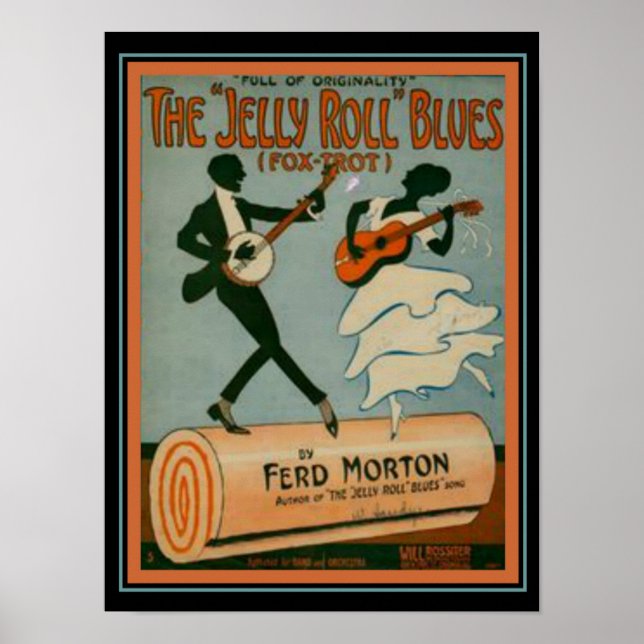 Poster "Jelly Roll Blues" Fox Trot Sheet Music Cobrir (Frente)