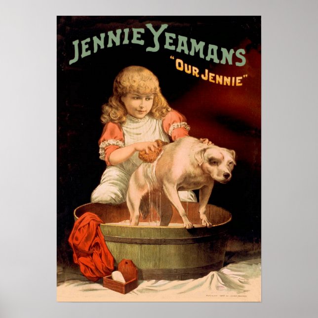 Pôster Jenny Yeaman's Girl Washing Dog (Frente)