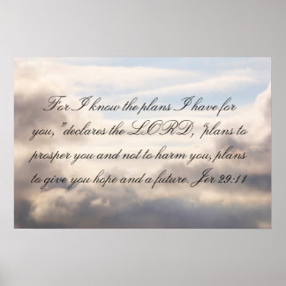 Poster Jer 29:11: Pois eu sei os planos