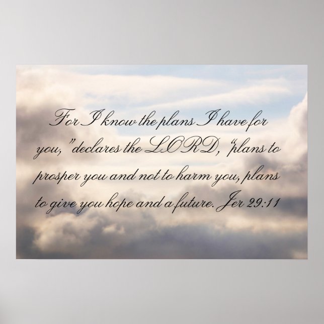 Poster Jer 29:11: Pois eu sei os planos (Frente)