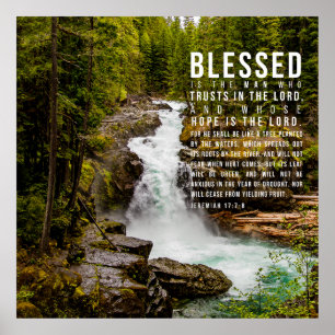 Poster Jeremiah 17:7-8 Natureza da Escritura de Bíblias C