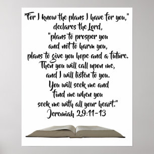 Poster Jeremiah 29:11-13 Confie na Bíblia de Deus