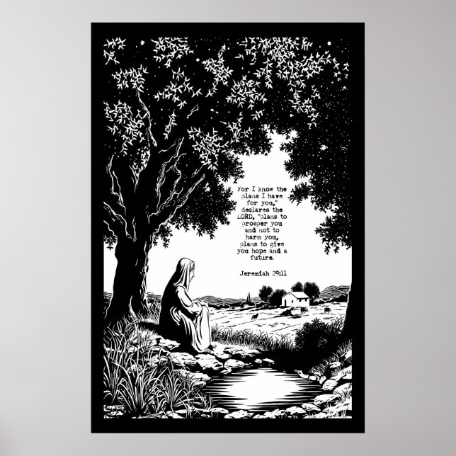 Poster Jeremiah 29 11 Art Print Peaceful Scripture (Frente)