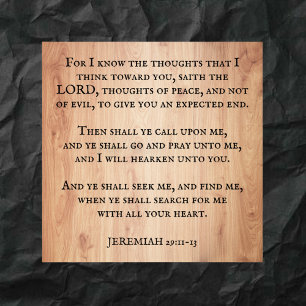 Poster Jeremiah 29:11 Escritura de Bíblia do Rei James