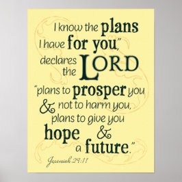 Poster Jeremiah 29:11 Eu sei os planos que tenho para voc