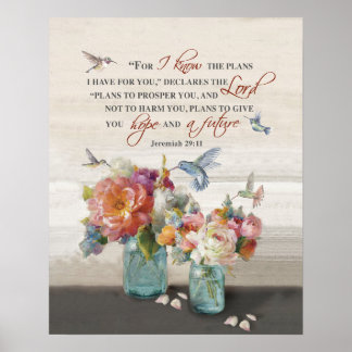 Poster Jeremiah 29:11 Hummingbird