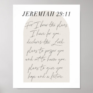 Poster Jeremiah, 29:11, Manuscrito Mínimo do Arco Beige B