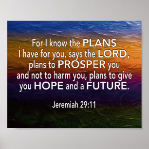 Poster Jeremiah 29:11 PORQUE EU CONHEÇO OS PLANOS, Christ