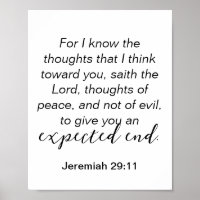 Jeremiah 29 Pensamentos da Paz Citação Cristã