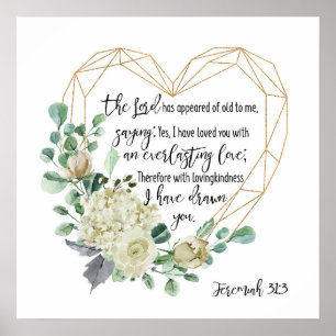 Poster Jeremiah 31:3 Eu te amei, amor eterno