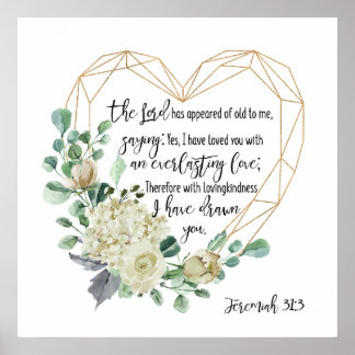 Poster Jeremiah 31:3 Eu te amei, amor eterno