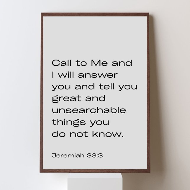 Poster Jeremiah 33:3 – Call to Me and I Will Answer You – (Criador carregado)