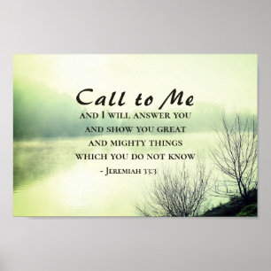 Poster Jeremiah 33:3 Me ligue e eu responderei