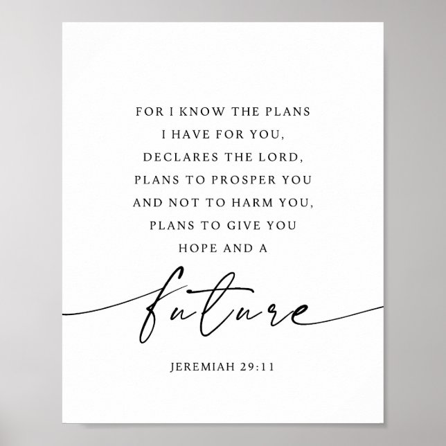 Poster Jeremias 29:11 Porque eu sei os planos (Frente)