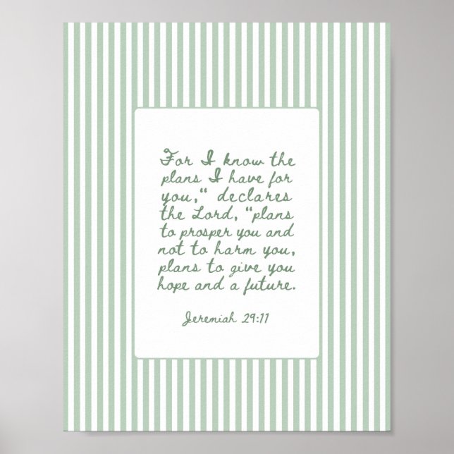 Poster Jeremias 29:11 Porque eu sei os planos (Frente)