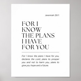Poster Jeremias 29:11 Porque eu sei os planos