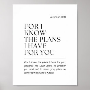 Poster Jeremias 29:11 Porque eu sei os planos
