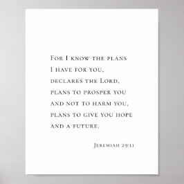 Poster Jeremias 29:11 Porque eu sei os planos