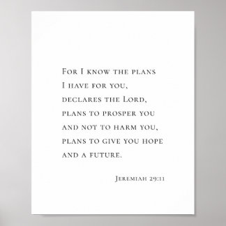Poster Jeremias 29:11 Porque eu sei os planos