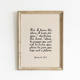 Poster Jeremias 29:11 Porque eu sei os planos que tenho p