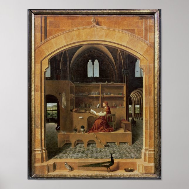 Poster Jerome em seu estudo, c.1475 (Frente)