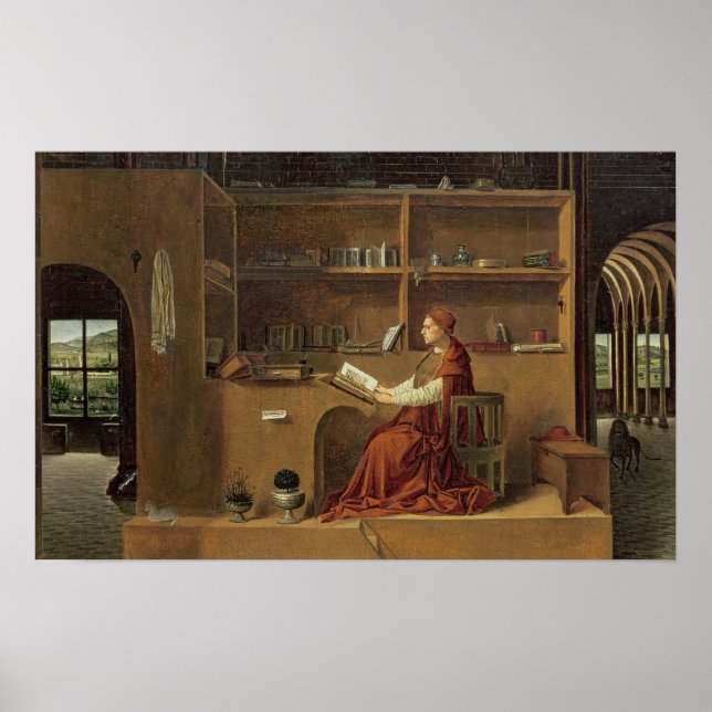 Pôster Jerome, no seu estudo, c.1475 2 (Frente)