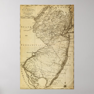 Poster Jérsei novo de JerseyPanoramic MapNew
