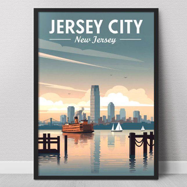 Poster Jersey City Antiga Nova Jersey (Criador carregado)