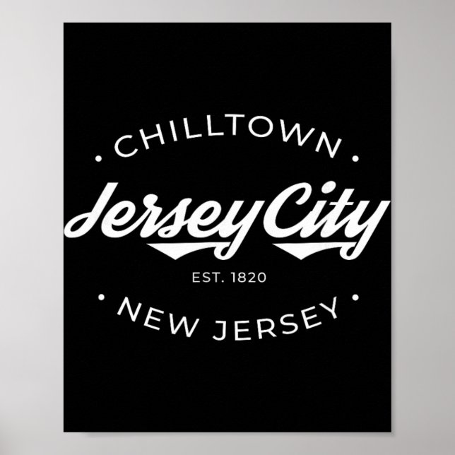 Poster Jersey City New Jersey Chilltown - Black - Small - (Frente)