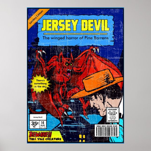 Poster Jersey Devil Vintage (Frente)