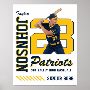 Poster Jersey Personalizado de Jogador de Beisebol com Fo