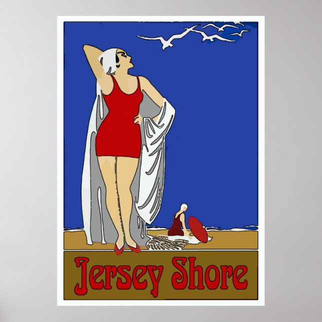 Poster Jersey Shore Art Deco Vintage (Frente)