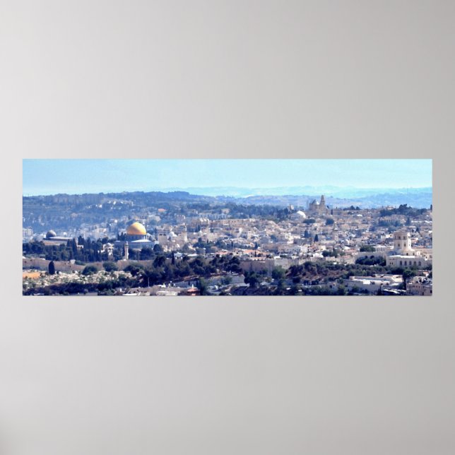 Poster Jerusalém Cidade Antiga - Vista do Monte Scopus (Frente)