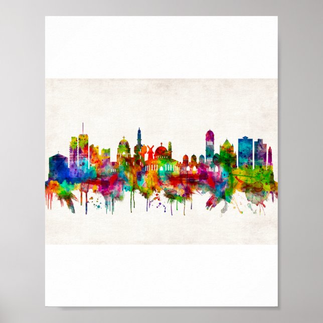 Poster Jerusalem Israel Skyline (Frente)