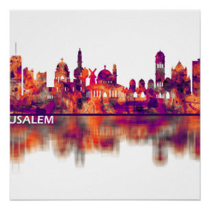 Pôster Jerusalém Israel Skyline