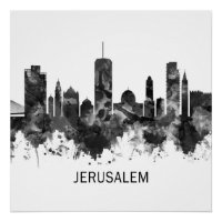 Jerusalém Israel Skyline BW