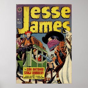 Poster Jesse James - Vintage Comic Book
