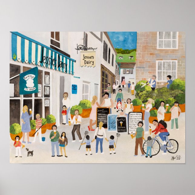 Pôster Jessies Dairy em Mousehole (Frente)